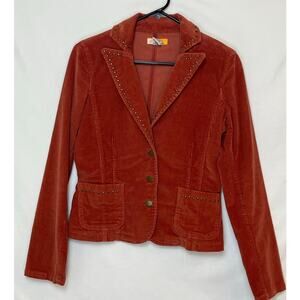 Tulle Women’s M Rust Corduroy Gold Studded Hippie Fall Long Sleeve Blazer Jacket